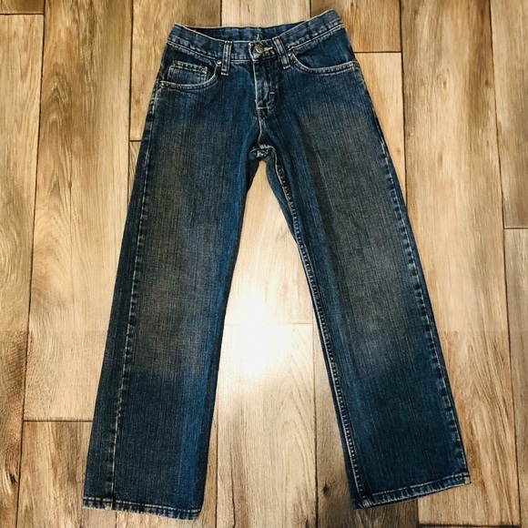 Lee Premium Select Dark Wash W/ Brown Tint Jeans Boys Sz 12 Reg Adjustable Waist - Picture 2 of 11